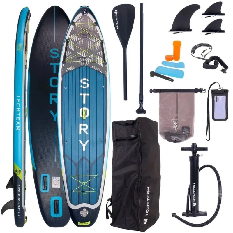 SUP-доска надувная Tech Team Story, 350x86x15 см, синий