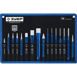 Набор зубил и кернеров Зубр 21070-H16, 16 предметов