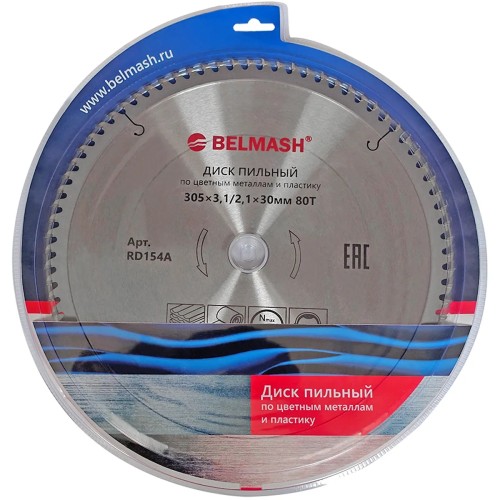 Диск пильный по цветным металлам и пластику Belmash RD154A, 305х3.1/2.1х30 мм