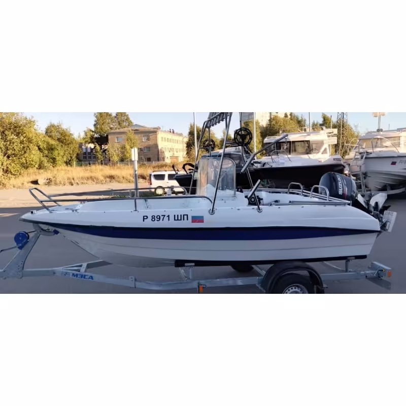 Лодка пластиковая Бокар в комплекте с лодочным мотором Suzuki DF 60 (2015 г.в.)