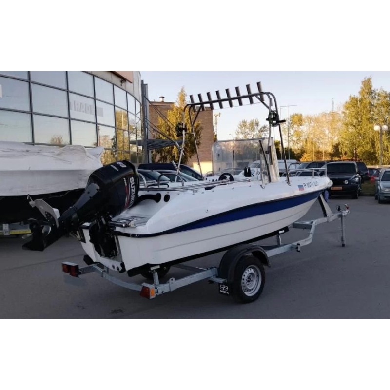 Лодка пластиковая Бокар в комплекте с лодочным мотором Suzuki DF 60 (2015 г.в.)