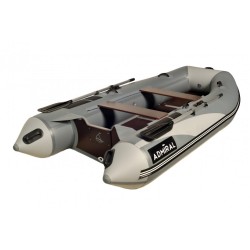 Лодка надувная ПВХ Адмирал 330, пайол фанерный, серый/черный