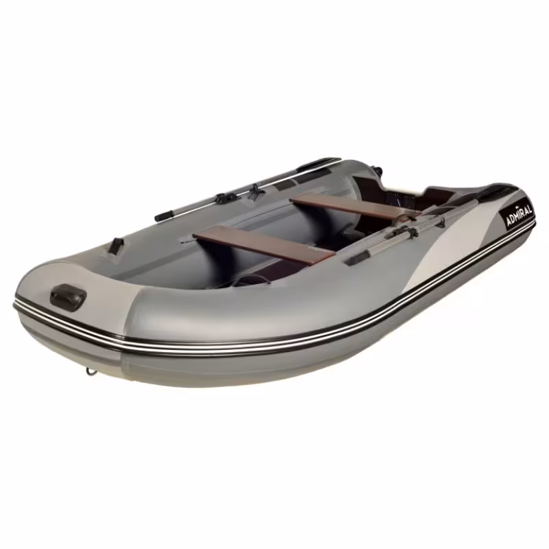 Лодка надувная ПВХ Адмирал 330, пайол фанерный, серый/черный