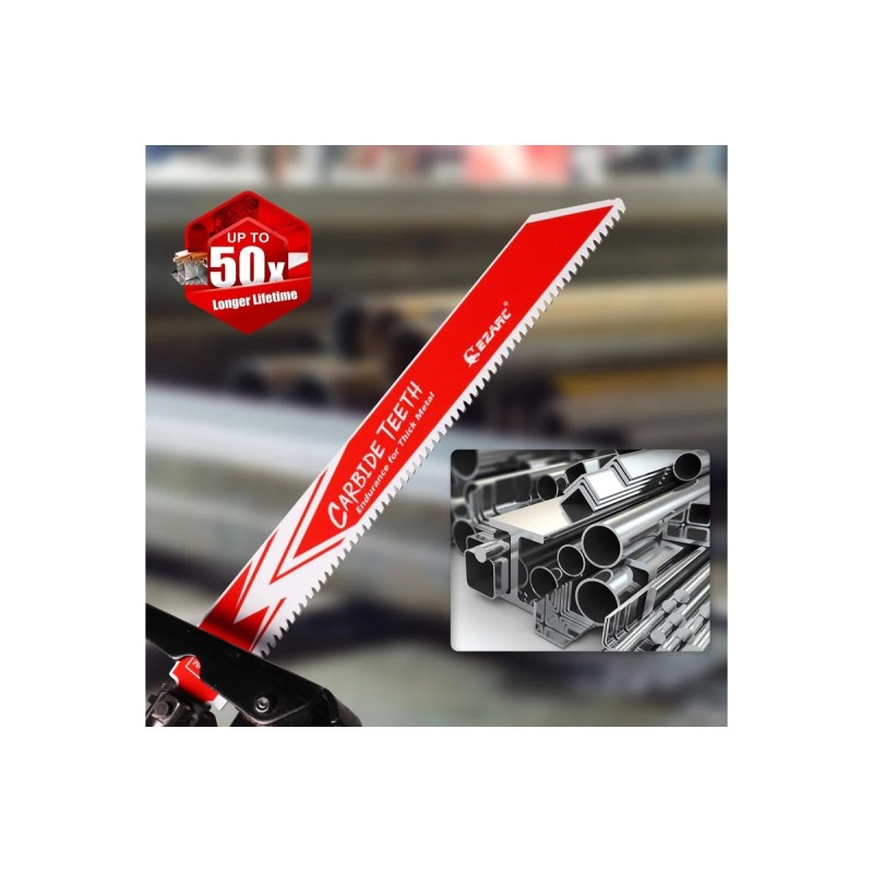 Пилки для сабельной пилы по металлу Ezarc 8021C06, 8TPI, 150 мм, 3 шт