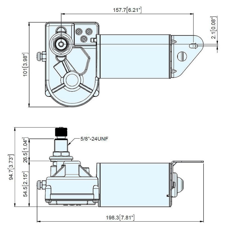 Мотор электрический стеклоочистителя TMC 12В, 83-120 градусов, автоматический возврат щетки