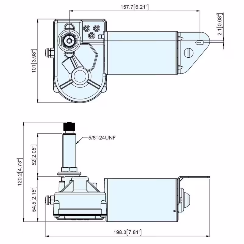 Мотор электрический стеклоочистителя TMC 12В, 83-120 градусов, автоматический возврат щетки