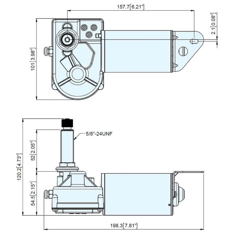 Мотор электрический стеклоочистителя TMC 12В, 83-120 градусов, автоматический возврат щетки