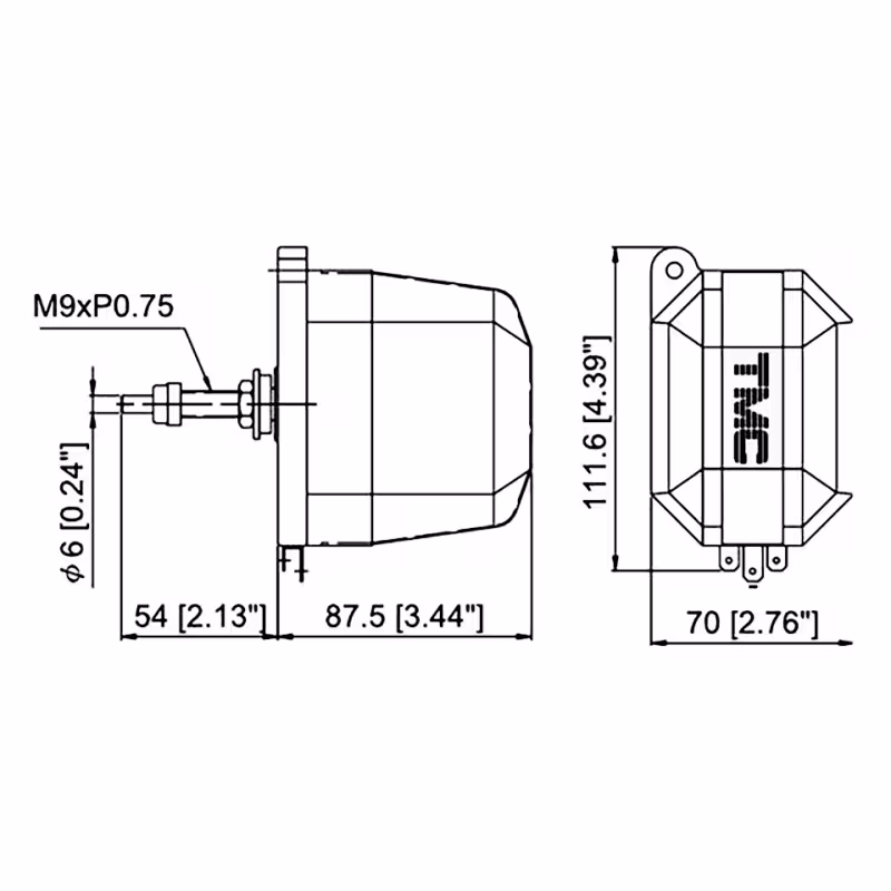 Мотор электрический стеклоочистителя TMC 12В, 110 градусов, автоматический возврат щетки