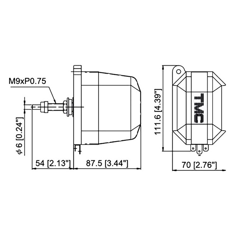 Мотор электрический стеклоочистителя TMC 12В, 110 градусов, автоматический возврат щетки