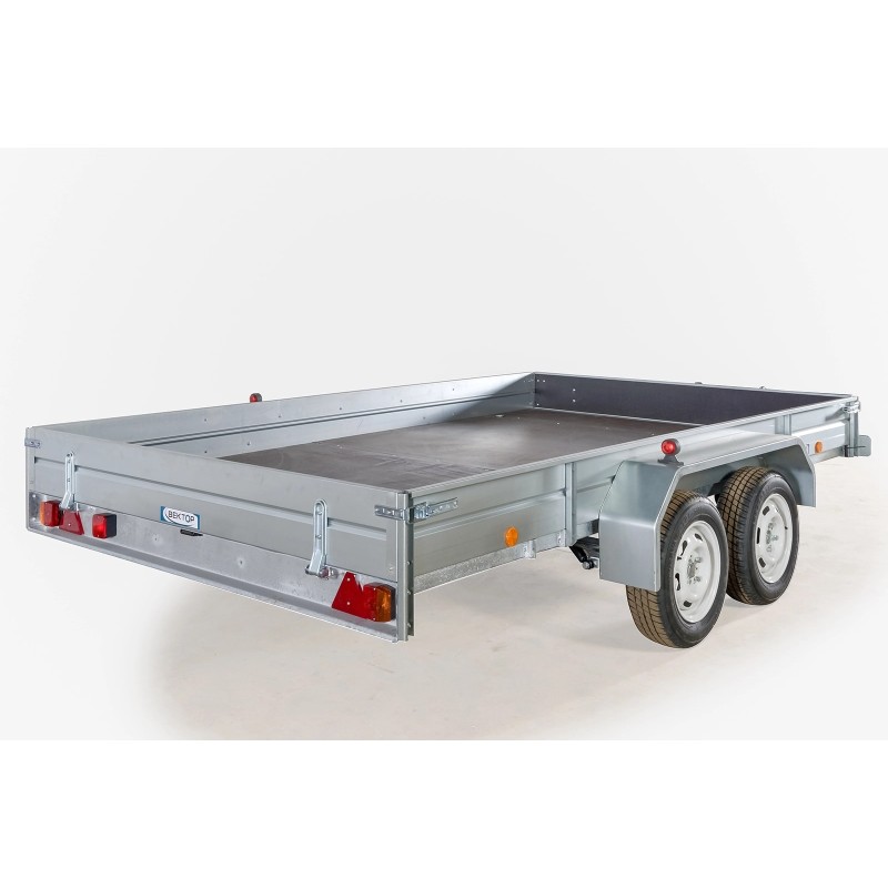 Прицеп бортовой двухосный Вектор ЛАВ 81013А, высокий борт, опорное колесо