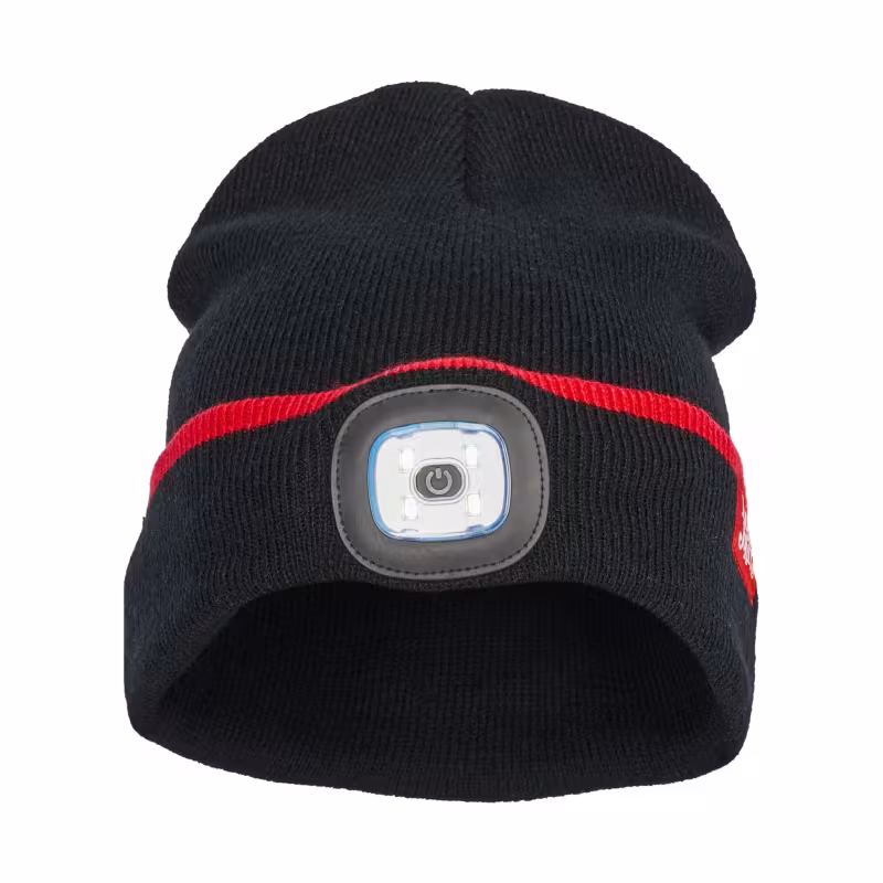 Шапка с фонариком Lucky John Drop LED, акрил, черный, размер XL