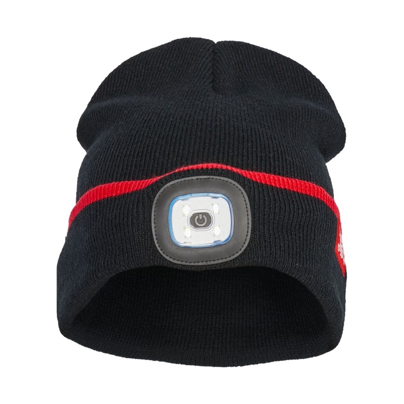 Шапка с фонариком Lucky John Drop LED, акрил, черный, размер XL