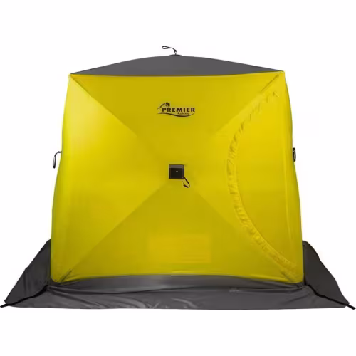 Палатка-куб для зимней рыбалки Premier Fishing Куб-2, 2-местная, 180x180 см, желтый/серый