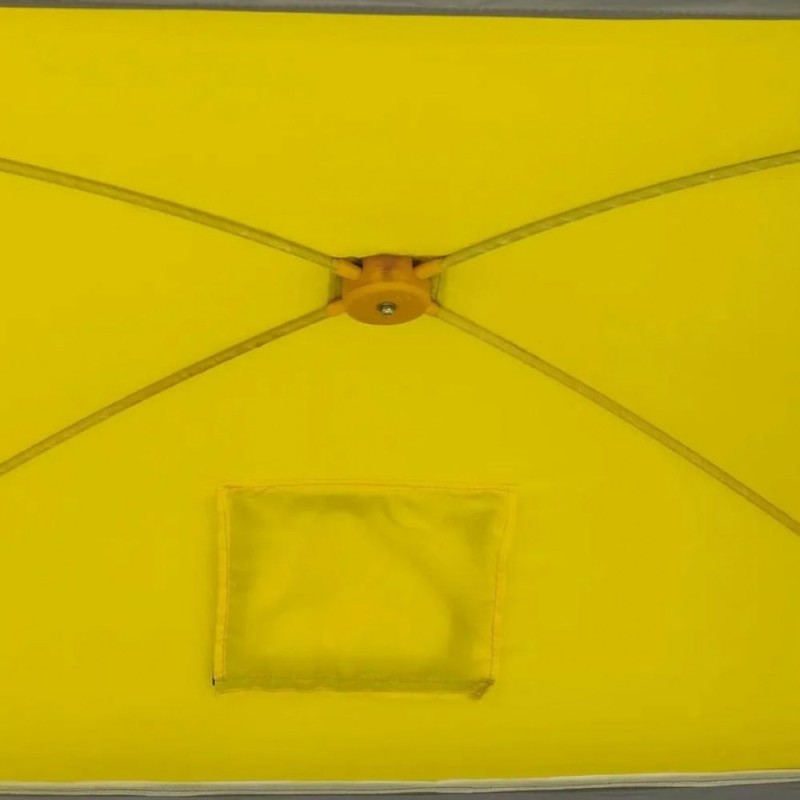 Палатка-куб для зимней рыбалки Premier Fishing Куб-2, 2-местная, 180x180 см, желтый/серый