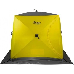 Палатка-куб для зимней рыбалки Premier Fishing Куб-3, 3-местная, 215x215x200 см, желтый/серый
