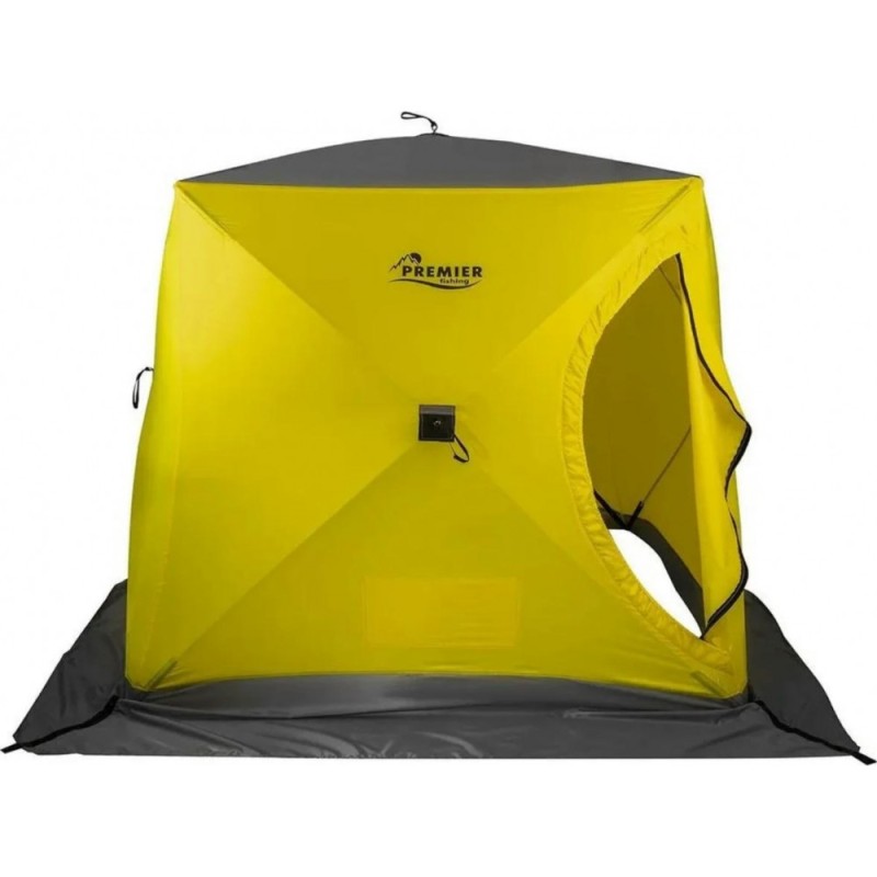 Палатка-куб для зимней рыбалки Premier Fishing Куб-3, 3-местная, 215x215x200 см, желтый/серый