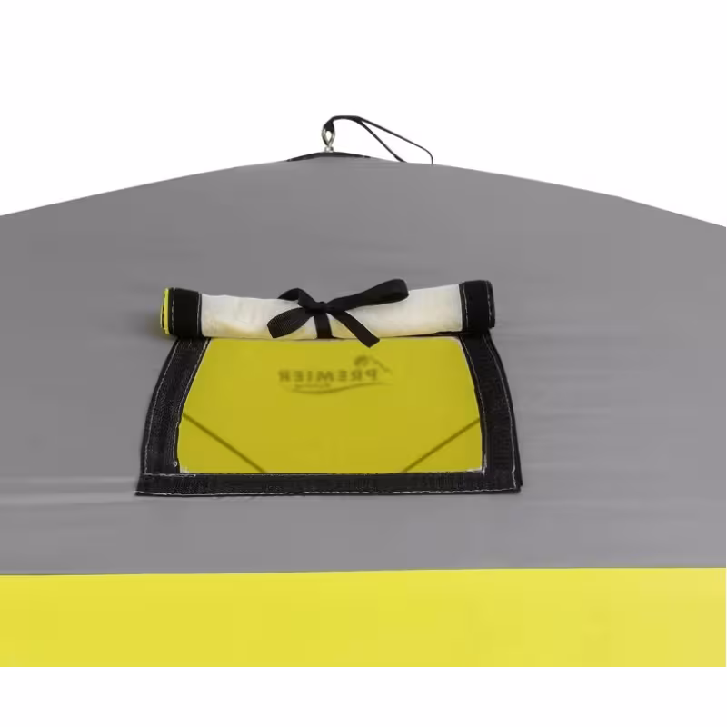 Палатка-куб утепленная для зимней рыбалки Premier Fishing Лонг-2, 2-местная, 210x180x175 см, желтый/серый