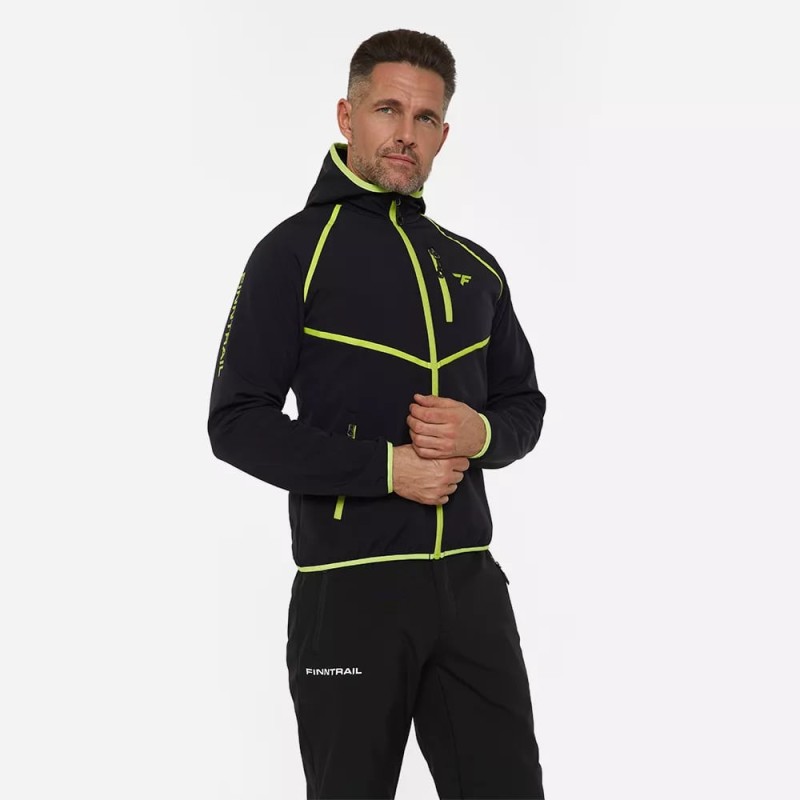 Куртка мужская Finntrail Nitro 1325 Graphite, ткань Софтшелл, черный, размер 54-56 (XL), 180-190 см