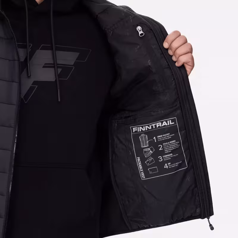 Жилет мужской Finntrail Master 1512 Graphite, ткань Рипстоп, черный, размер XL