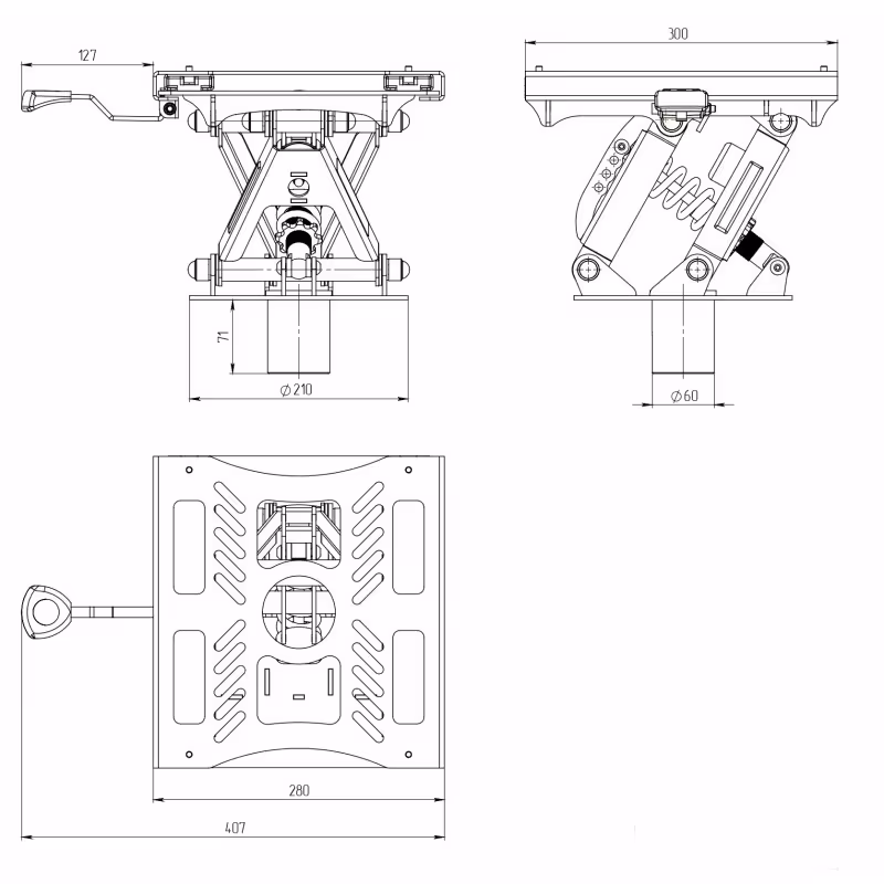 Стойка амортизационная под сидение Практик 200 Q V2 со слайдером