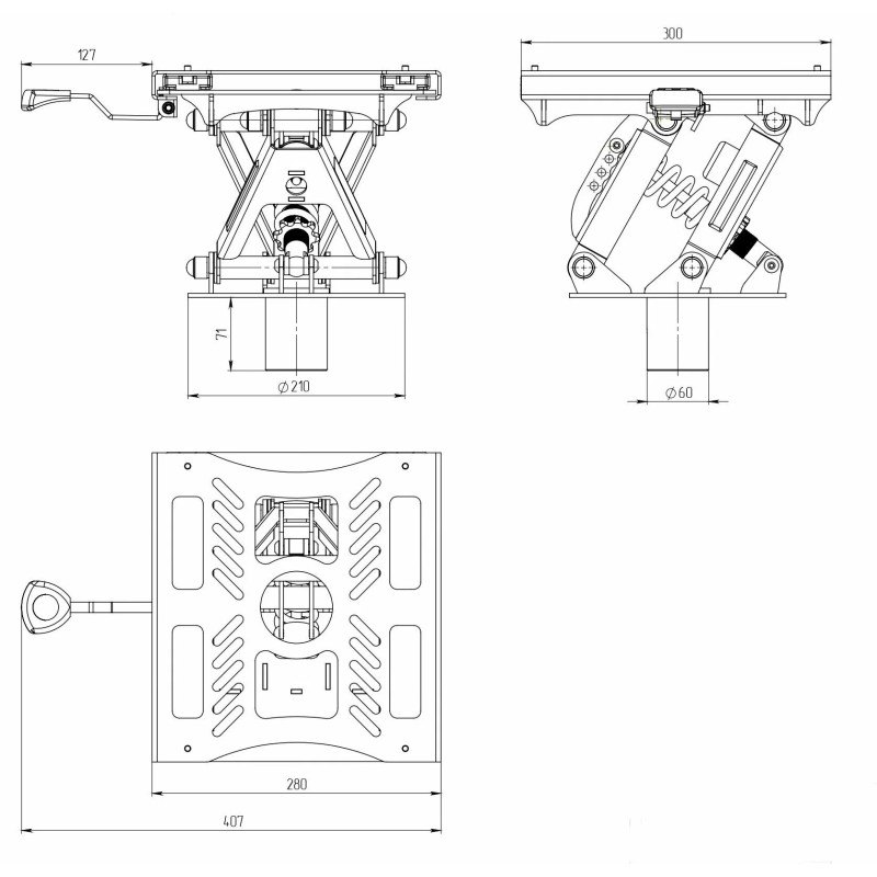 Стойка амортизационная под сидение Практик 200 Q V2 со слайдером