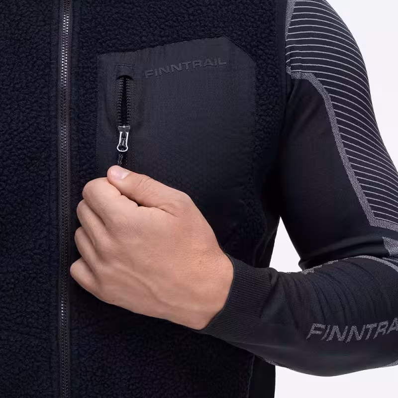 Жилет мужской Finntrail Teddy 1404 Graphite, ткань Флис, черный, размер M