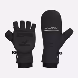 Перчатки с откидным верхом Finntrail Optymus 2702 Graphite, ткань Софтшелл, черный, размер M
