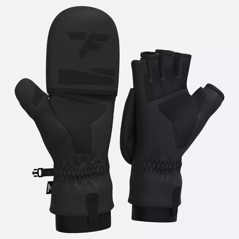 Перчатки с откидным верхом Finntrail Optymus 2702 Graphite, ткань Софтшелл, черный, размер M