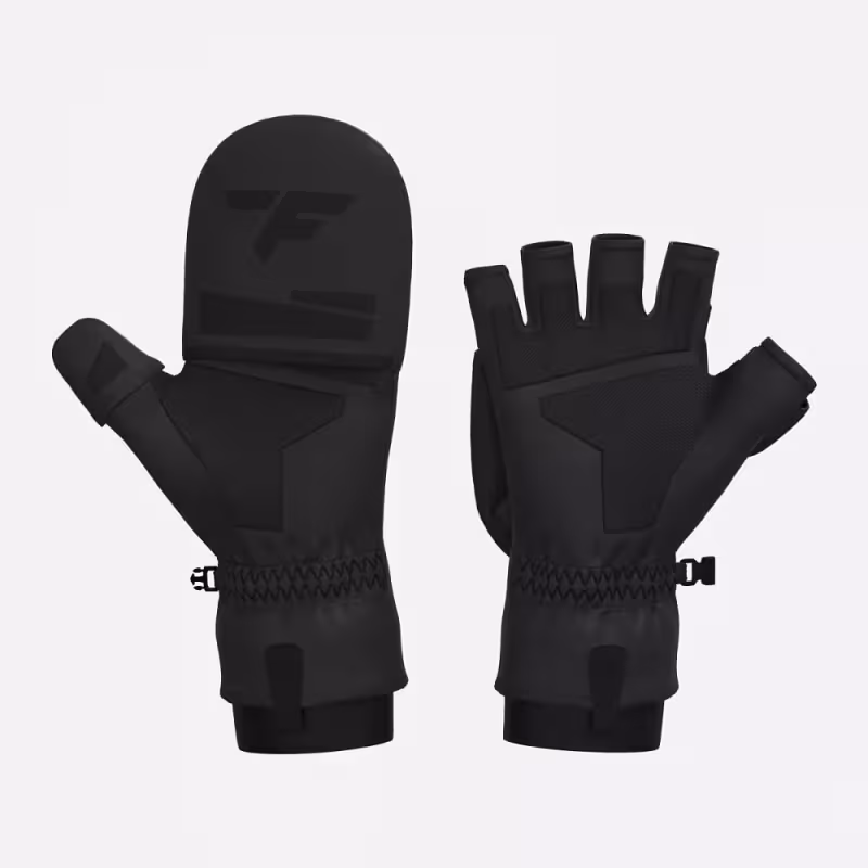 Перчатки с откидным верхом Finntrail Optymus 2702 Graphite, ткань Софтшелл, черный, размер XL