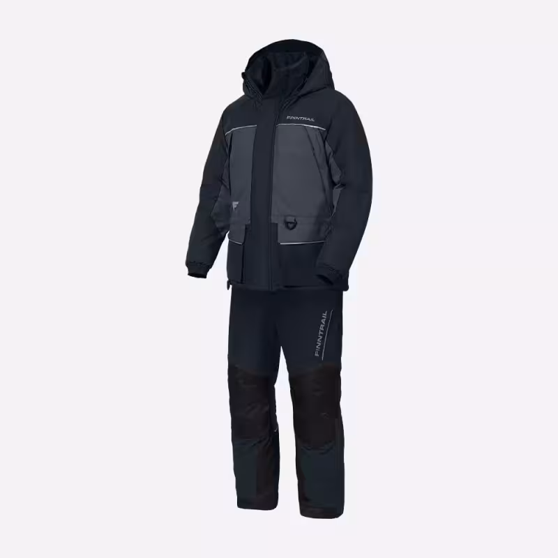 Костюм мужской Finntrail Nordy 3757 MiddleGrey, мембрана Hard-Tex, черный, размер 54-56 (MK), 170-180 см