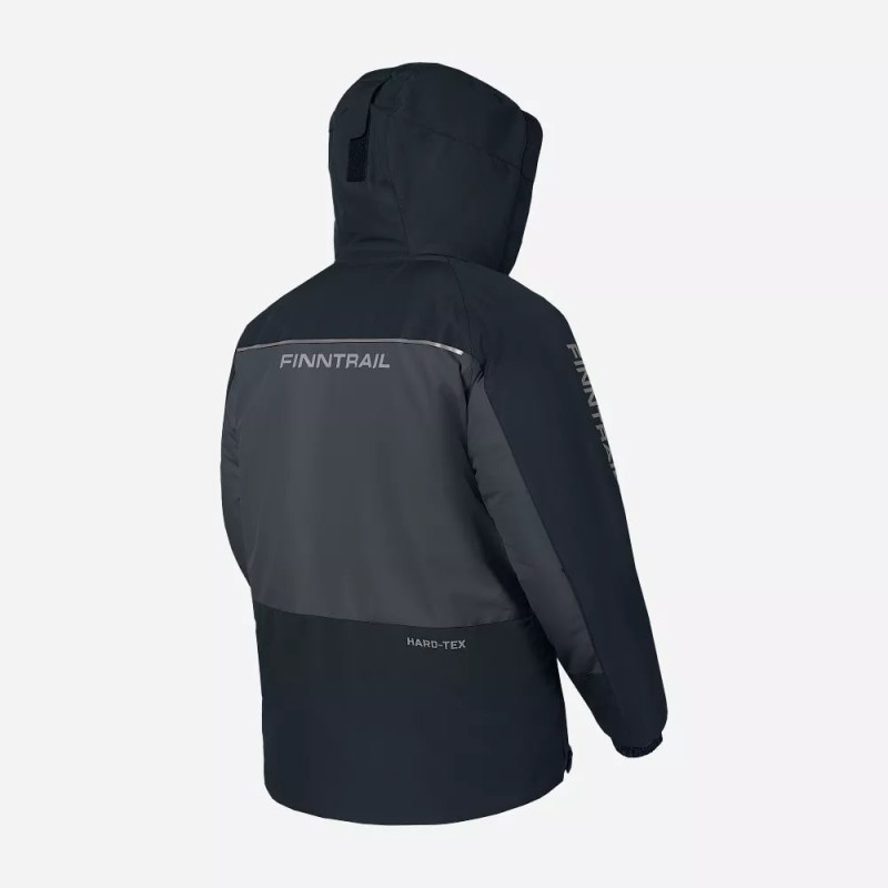 Костюм мужской Finntrail Nordy 3757 MiddleGrey, мембрана Hard-Tex, черный, размер 44-46 (S), 165-175 см