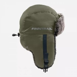 Шапка-ушанка Finntrail Hat Terra 2950 Khaki, мембрана Нard-Tex, хаки, размер M-L