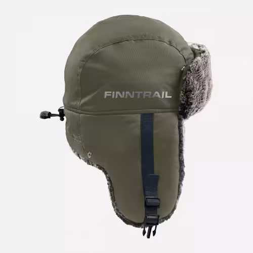 Шапка-ушанка Finntrail Hat Terra 2950 Khaki, мембрана Нard-Tex, хаки, размер M-L