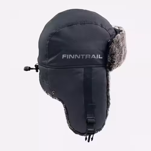 Шапка-ушанка Finntrail Hat Terra 2950 MiddleGrey, мембрана Нard-Tex, серый, размер M-L