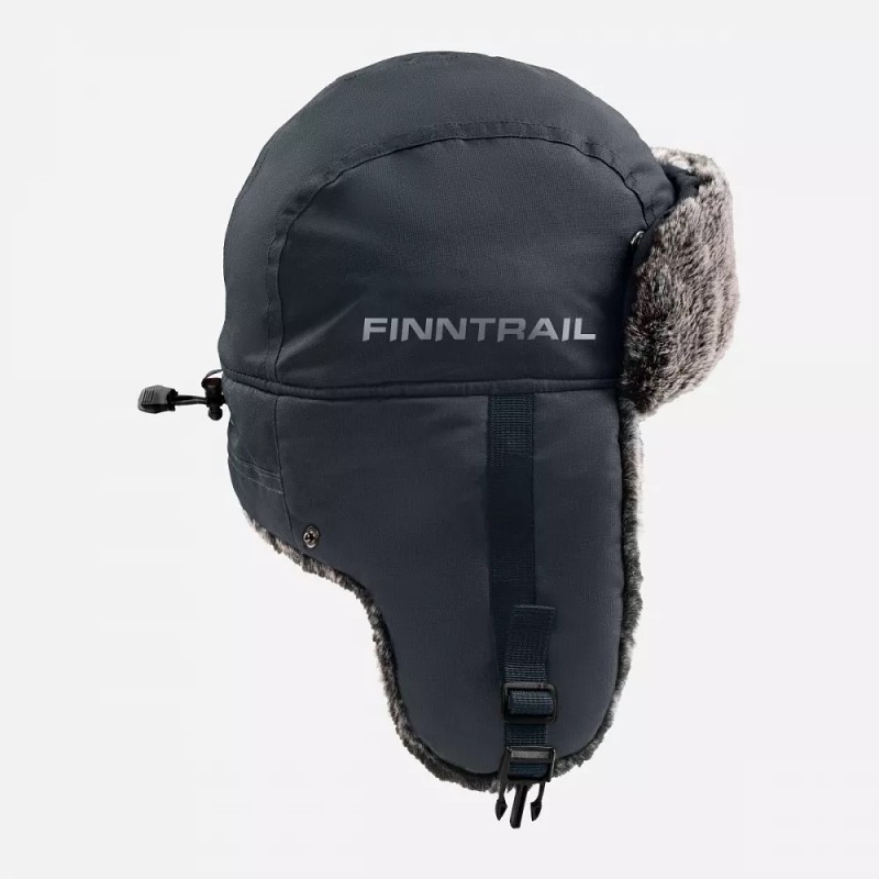 Шапка-ушанка Finntrail Hat Terra 2950 MiddleGrey, мембрана Нard-Tex, серый, размер M-L