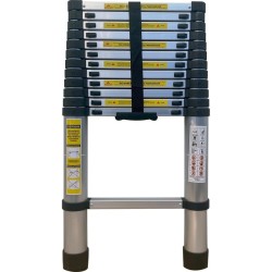 Лестница Новая Высота 221113ТЛ, телескопическая односекционная алюминиевая, 3.8 м, 13 ступеней