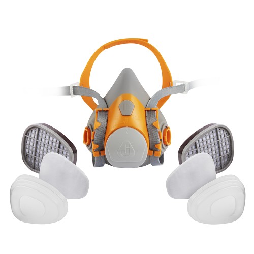 Респиратор Jeta Safety J-SET 6500 размер L: полумаска, фильтры А1, предфильтры P2, держатели