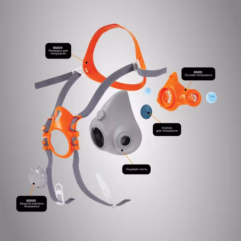 Респиратор Jeta Safety J-SET 6500 размер L: полумаска, фильтры А1, предфильтры P2, держатели