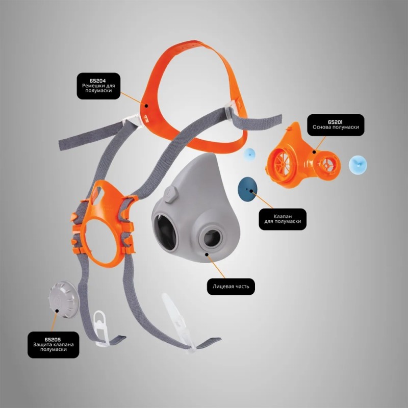 Респиратор Jeta Safety J-SET 6500 размер L: полумаска, фильтры А1, предфильтры P2, держатели