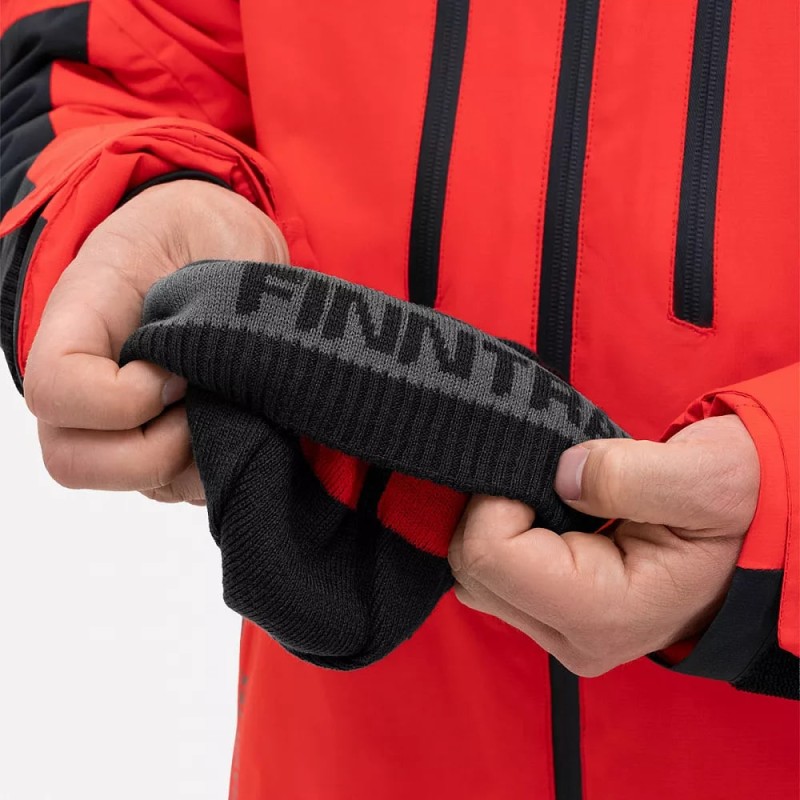 Шапка Finntrail Daily 9727 GraphiteRed, акрил, черный/красный, размер XL-XXL