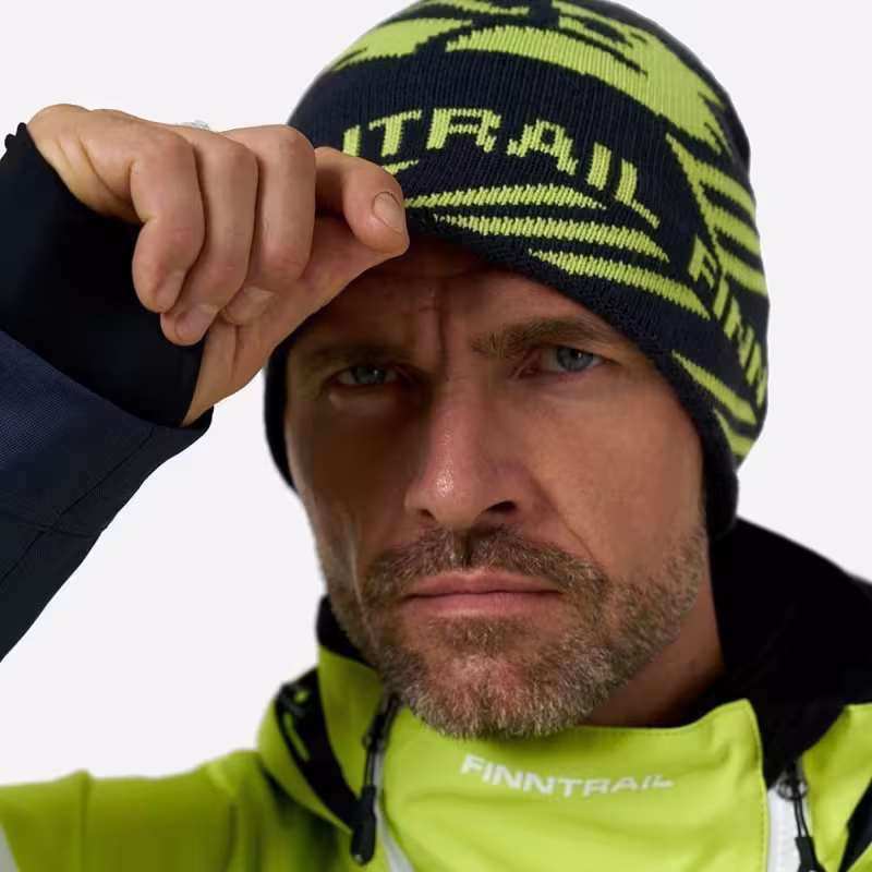 Шапка Finntrail Daily 9727 GraphiteYellow, акрил, черный/желтый, размер XL-XXL