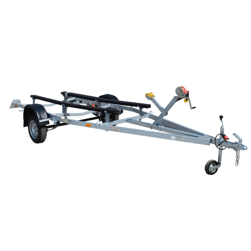 Прицеп лодочный одноосный Трейлер 82944С Дельфин 5.2, ложементы, опорное колесо