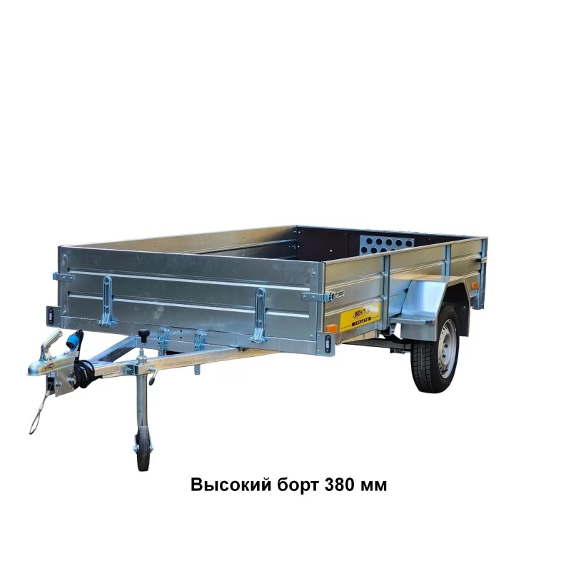 Прицеп бортовой одноосный Вектор ЛАВ 81012 Евро с крышкой, высокий борт