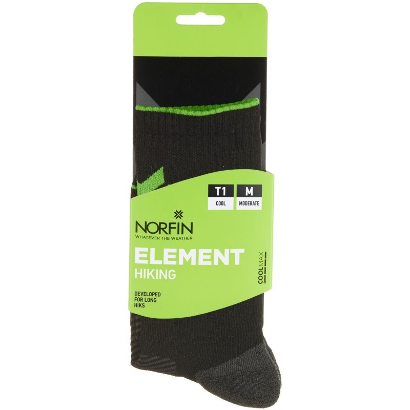 Термоноски Norfin T1M Element Hiking Coolmax Grew, черный, размер 39-41