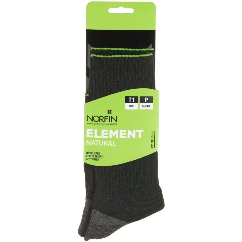Термоноски Norfin T1P Element Natural Grew, черный, размер 42-44