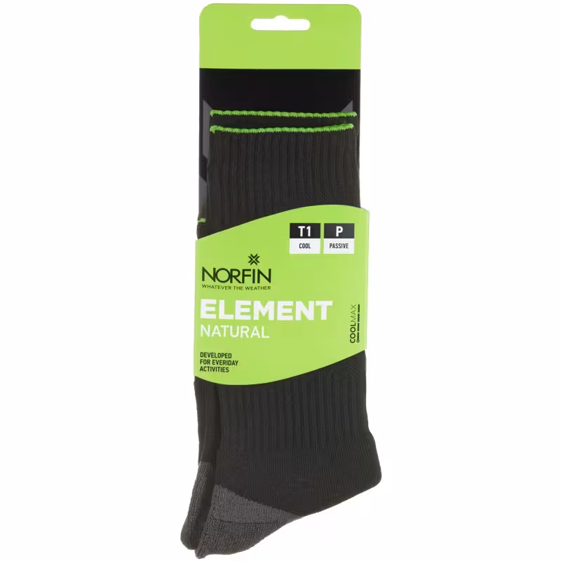 Термоноски Norfin T1P Element Natural Grew, черный, размер 45-47