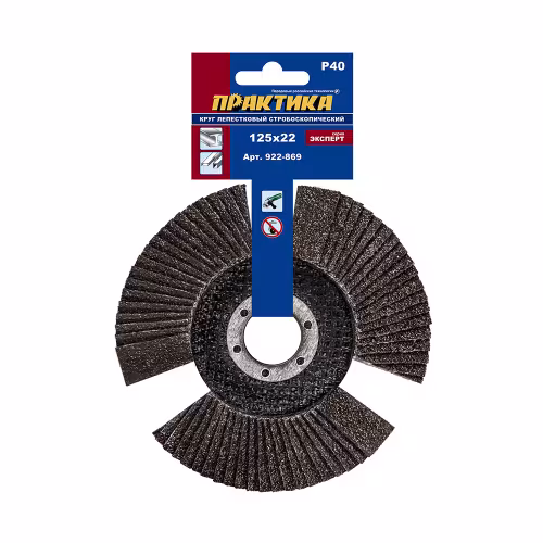 Круг лепестковый торцевой Практика 922-869, 125х22 мм, Р40
