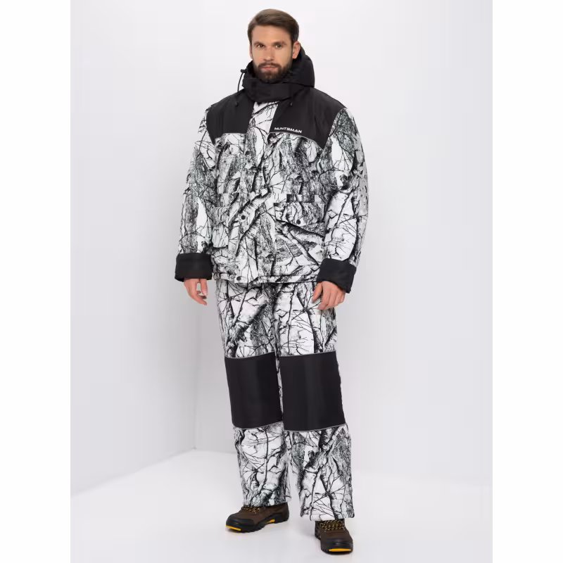 Костюм мужской Huntsman (Восток) Альтаир, Alova, Белый лес (ветки), размер 44-46, 182-188 см