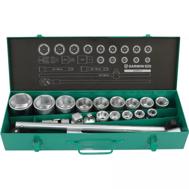 Набор торцевых головок Garwin 643565-6 3/4