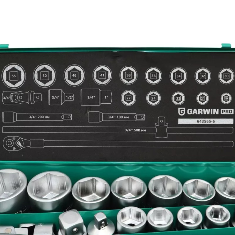 Набор торцевых головок Garwin 643565-6 3/4